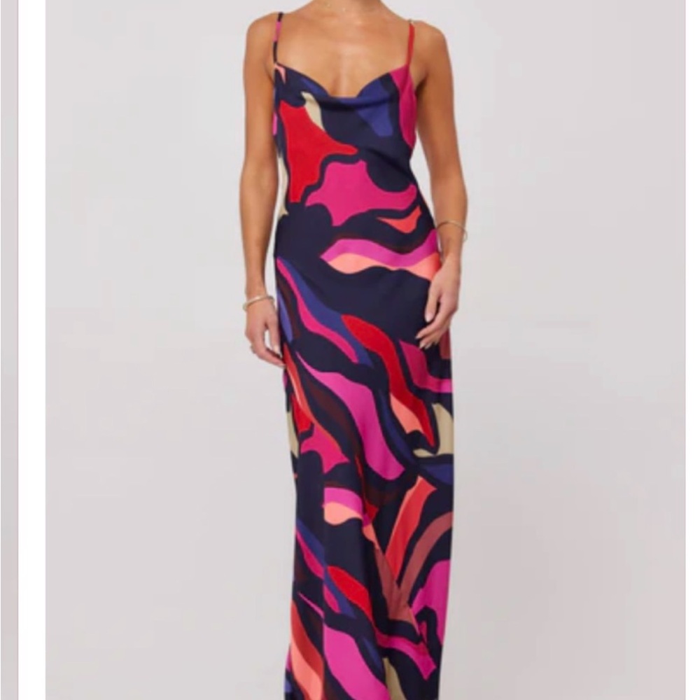 Multicolor Abstract Maxi Dress